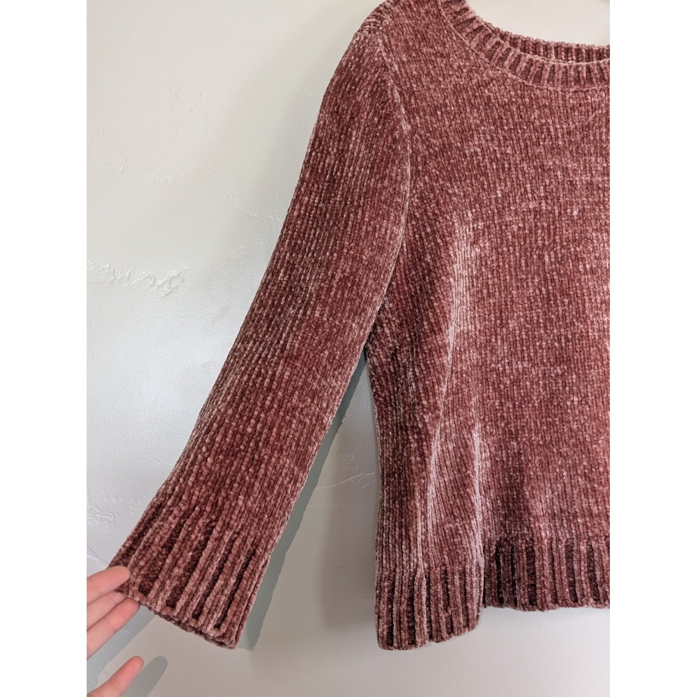 Orvis Sweater Womens Size Medium Dusty Rose Chenille Knit Pullover Soft‎